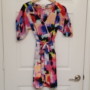 Maggie London Watercolor Kimono Dress